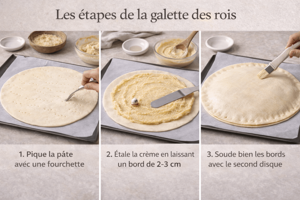 montage de la galette des rois à la crème d'amande