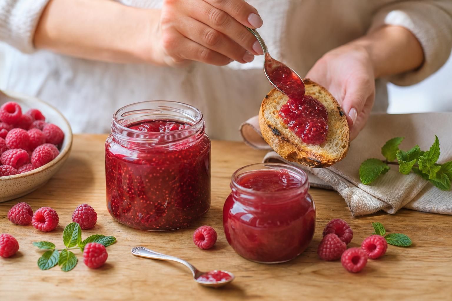 découvrez une recette facile et gourmande pour préparer votre confiture et gelée de framboise maison, idéale pour savoureux petits déjeuners et pauses sucrées.
