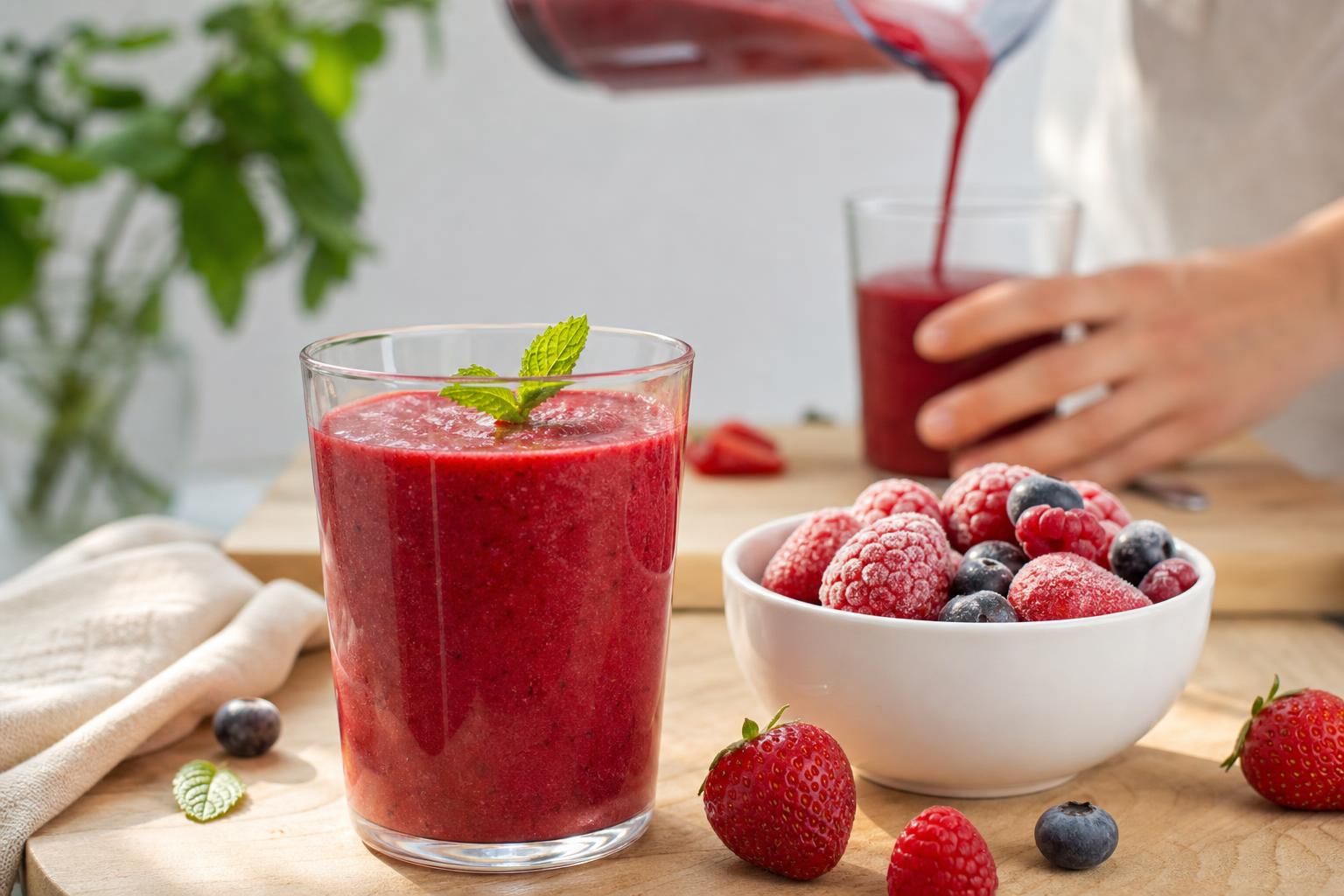 découvrez notre recette facile et rapide de smoothie aux fruits rouges surgelés, idéale pour un délicieux rafraîchissement sain en quelques minutes.